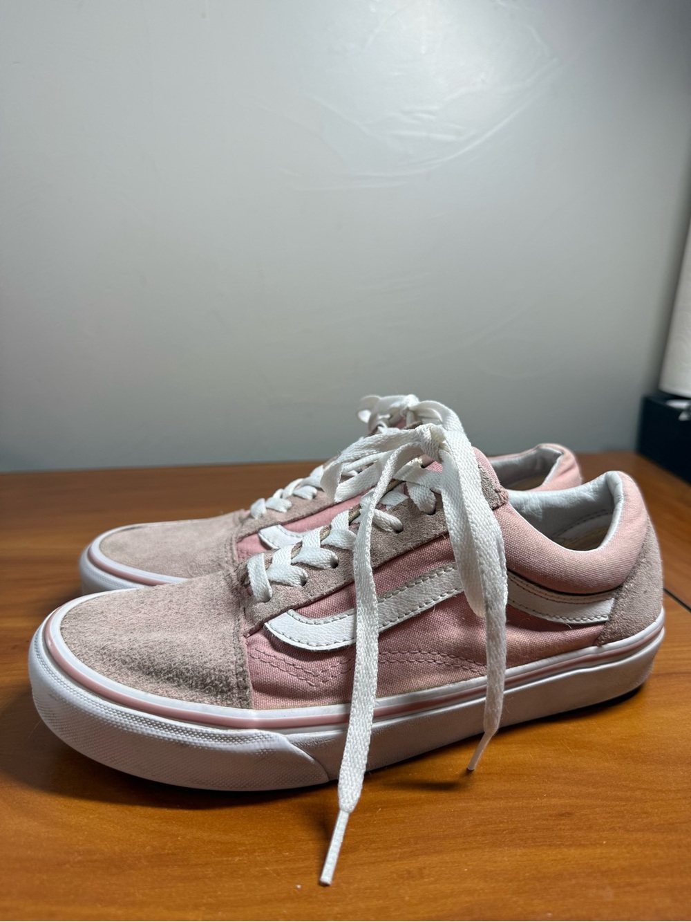 Vans Old Skool Suede Leather Blush Pink Sneaker Skate Low Top W7